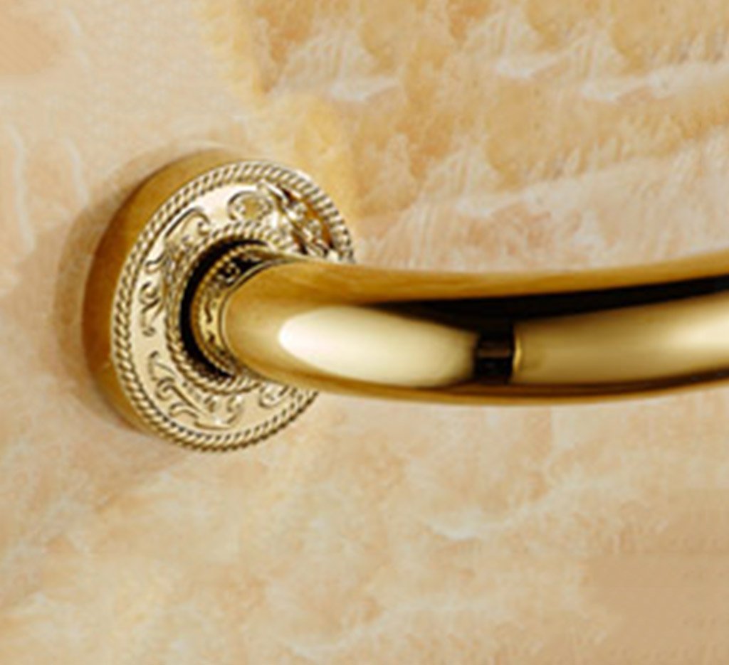 Barandilla de baño de Cobre Puro Dorado, Antideslizante, Segura para Personas Mayores, para baño, para Personas con discapacidad, para Ducha o baño, Dorada, 48 cm