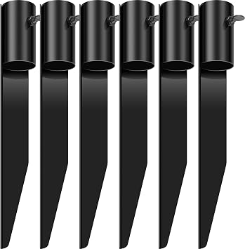 6Pcs Carbon Steel Tiki Torch Stakes 10.75 Inch,Heavy Duty Metal Solar Light Stake Ground Spike,Universal Outdoor Metal Stakes for Solar Lights Landscape Lamps Pole Holder Outdoor Garden