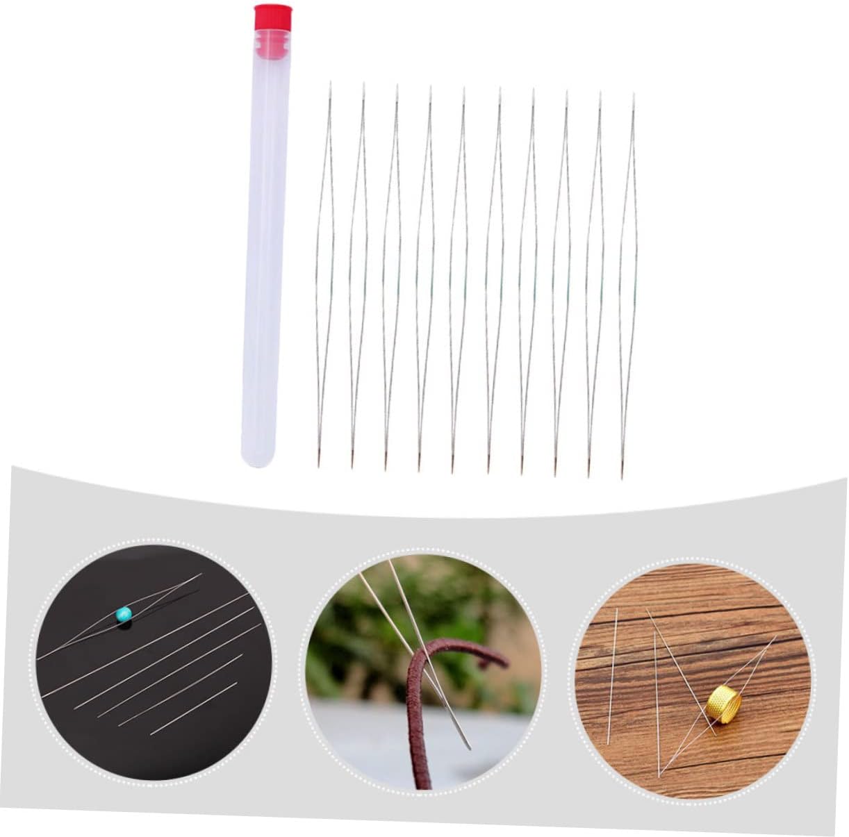 HAKIDZEL Beading Needles Stainless Steel Sewing Tools Kit for Jewelry Making and Crafts Thin Beads Threading Needles for DIY Bracelet and Hand Sewing Projects