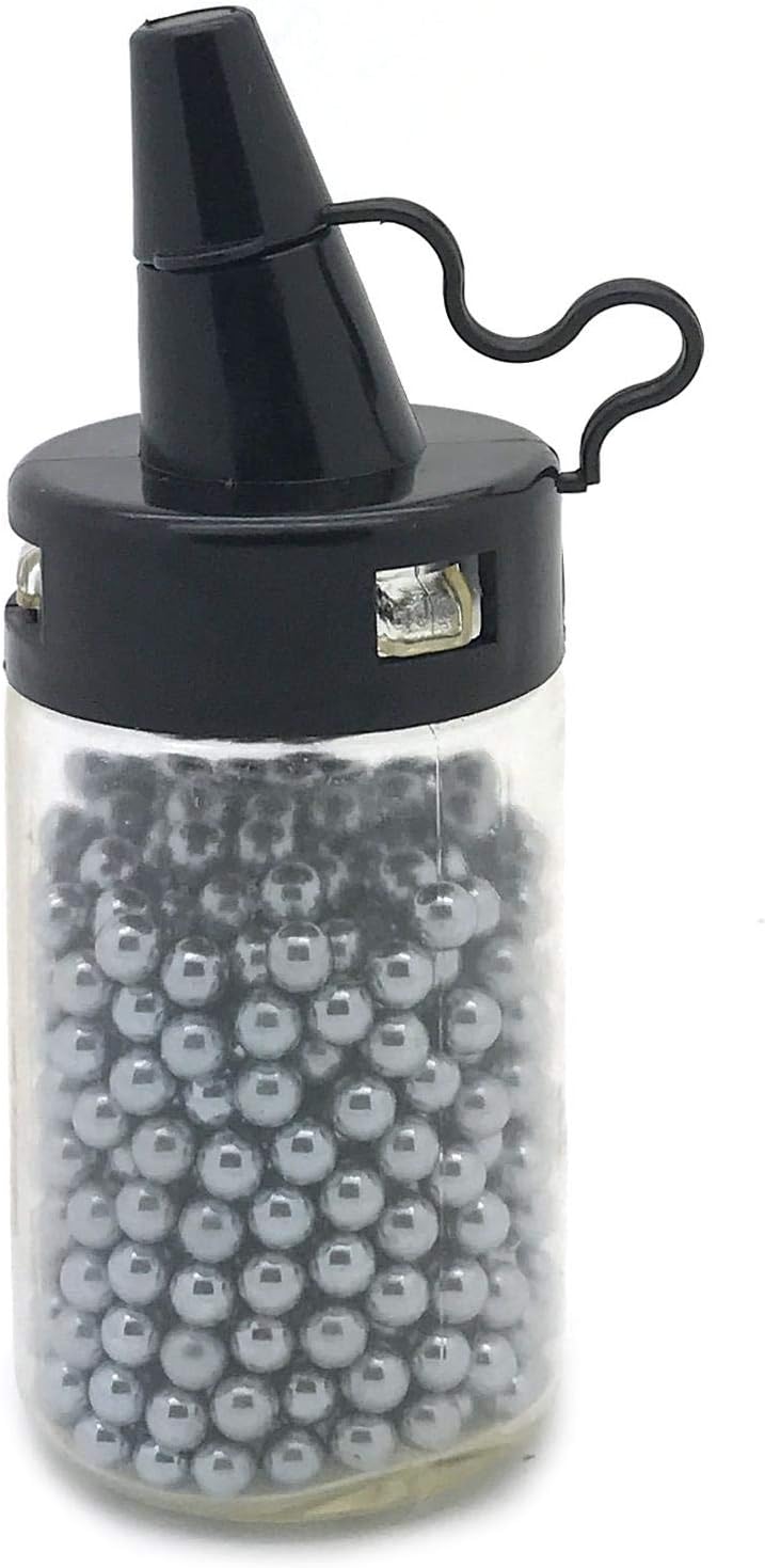 Huntex 4.5mm (.177) Air Gun Steel BB's High Accuracy Refill Bottle Sturdy Cap (500 Rounds - Bottle - 0.36g)