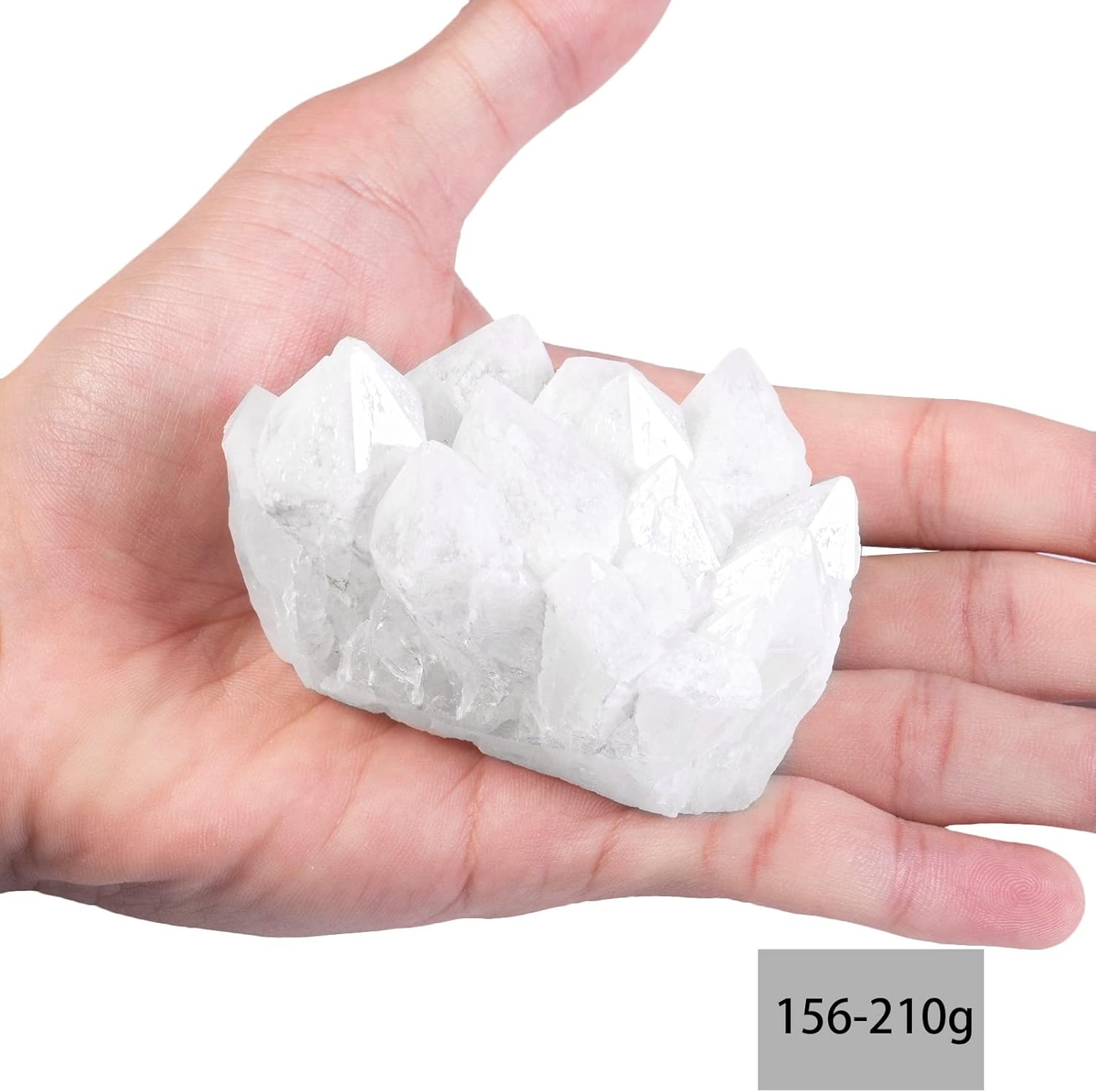 Nupuyai Natural Clear Quartz Crystal Cluster Stone Specimen Irregular Raw Rock Crystal Geode Home Decor for Healing/Meditation/Collection, 0.34-0.46 lb