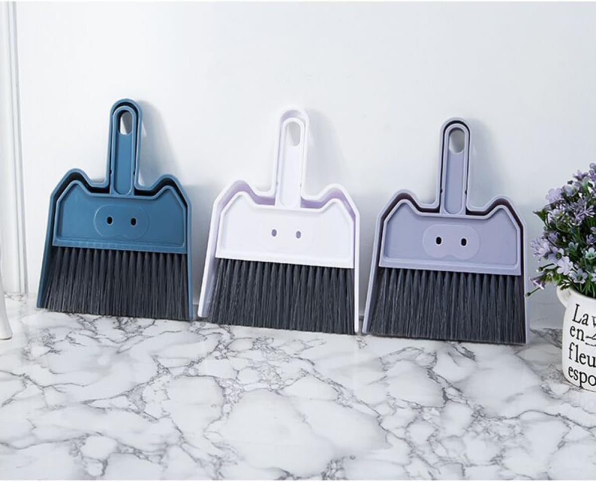 TEHAUX 2 Sets Mini Keyboard Cleaning Brush Portable Plastic Handheld Broom for Desktop Dust Removal and Home Cleaning Supplies, White Compact Design for Easy Use