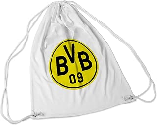 Upteetude Borussia Dortmund Drawstring Backpack for Unisex - White
