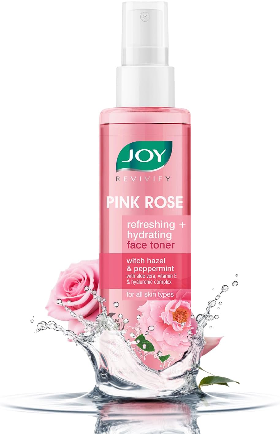 Revivify Pink Rose Toner for Glowing Skin | Refreshing & Hydrating Face Toner with Witch Hazel & Peppermint – Alcohol Free Toner for All Skin Types - 150 ml