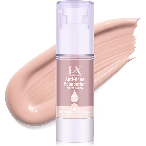 6-in-1 Makeup Infused with 1% Hyaluronic Acid- Matte + Poreless Liquid Foundation For A Glowing & Soft-Focus Look, Suitable for All Skin Types (107 Light, Acne-serum Foundation)