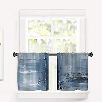 Vista 775 de Cenefas de cocina modernas con patrón de cobre marrón dorado para ventanas, cenefas opacas abstractas de marcas de arañazos y cortinas opacas