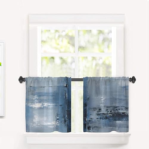 Miniatura 775 de Cenefas de cocina modernas con patrón de cobre marrón dorado para ventanas, cenefas opacas abstractas de marcas de arañazos y cortinas opacas