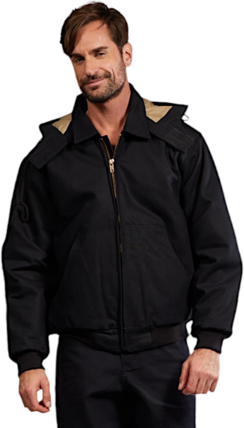 Rasco FR Men's Duck Hooded Jacket, Designed in the USA, Removable Hood, Front Pouch Pockets, CAT 3, NFPA 2112