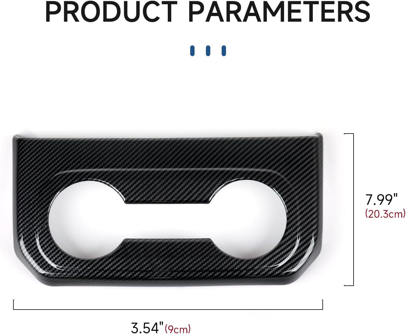 Youtaiche ABS Carbon Fiber Rear ArmrestBox Cup Holder Trim Cover Accessories for 2019-2025 Chevy Silverado | for 2019-2021 GMC Sierra 1500 2500 3500 HD Decal