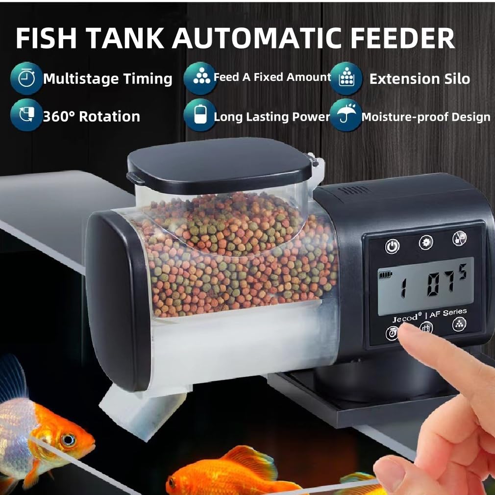Alimentatore Automatico Per Pesci - Da 500 Ml, Timer Regolabile, Per Acquario, Impermeabile
