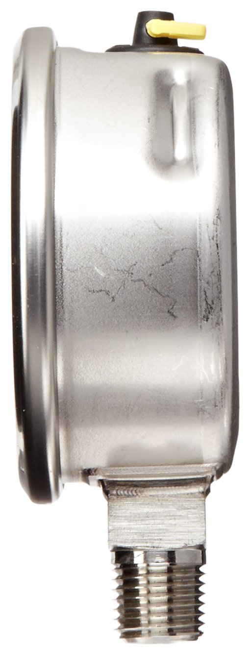 WIKA 9833574 Industrial Pressure Gauge, Refillable, Stainless Steel 316L Wetted Parts, 2-1/2