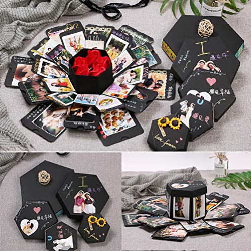 DIY Überraschung Box, Explosion Box DIY Geschenk Fotoalbum Handgemachtes Scrapbook Geschenk Box für Geburtstag Hochzeitstag Jubiläum Hochzeitsgeschenk