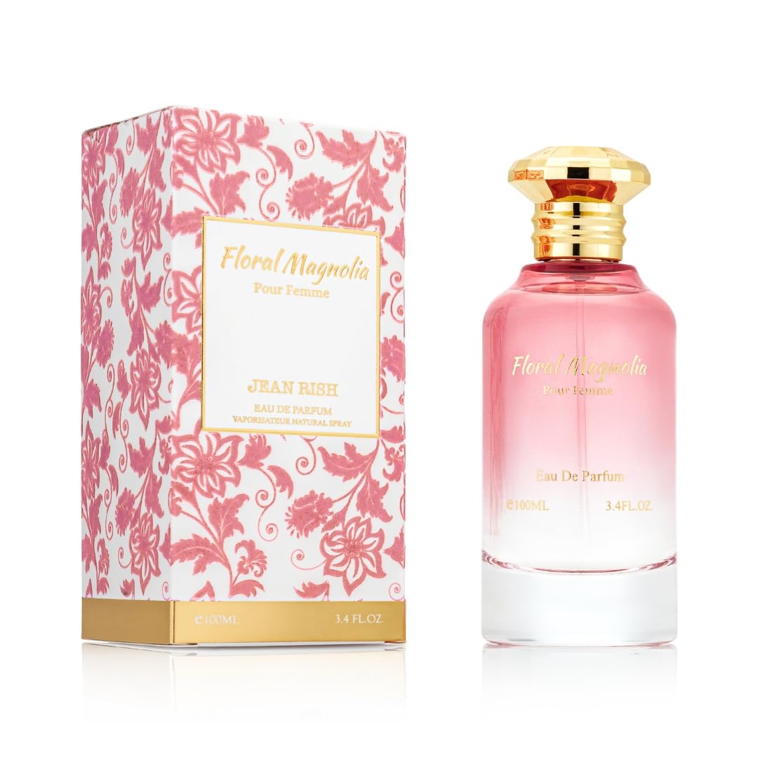 Jean Rish Floral Magnolia Perfume for Women Eau De Parfum, Long-Lasting Luxury Fragrance, Made In USA - Magnolia, Peony, Amber, Musk Scent - 100ml / 3.4 oz