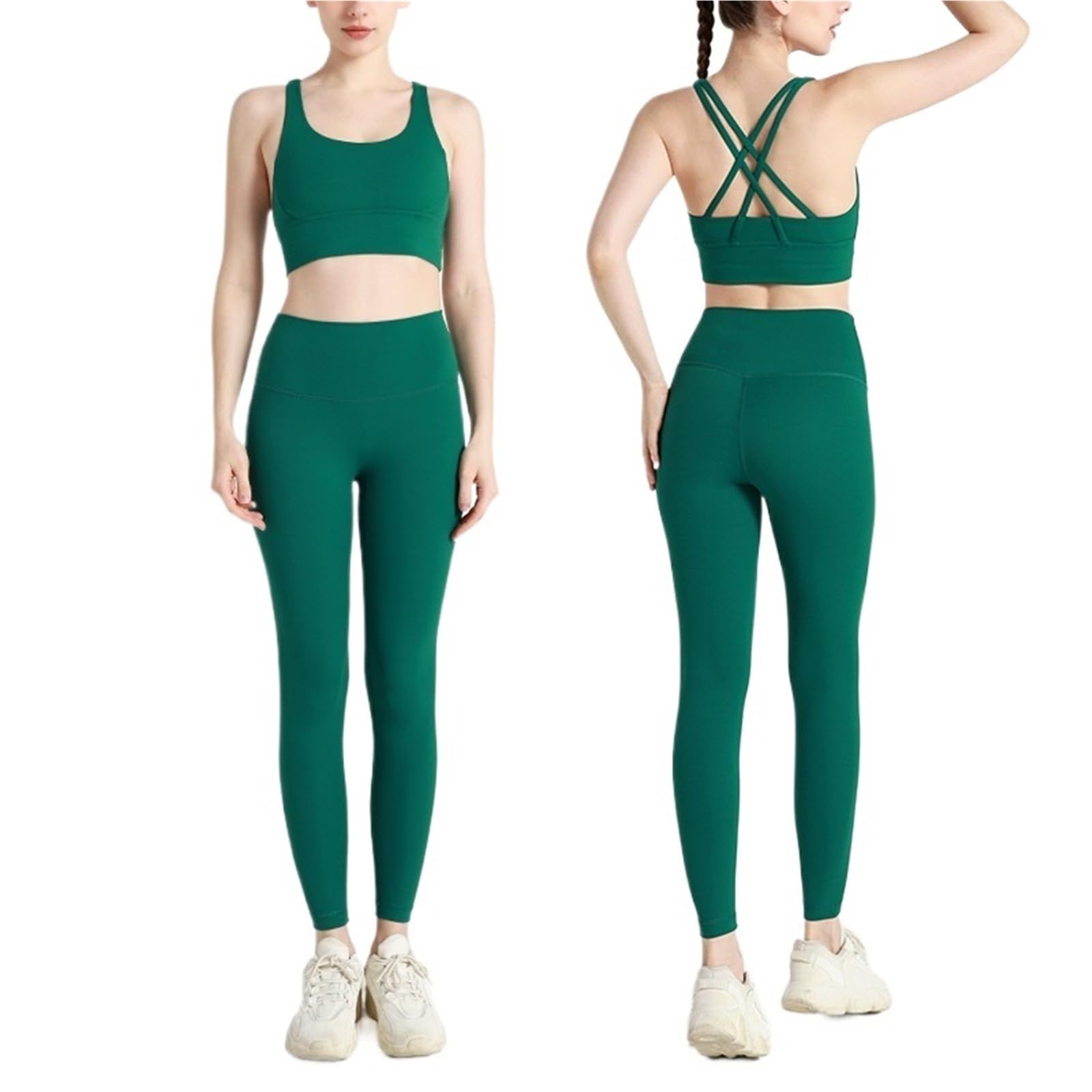Completino Palestra Donna Tuta da yoga 2 pezzi ad asciugatura rapida fitness traspirante leggings for reggiseno sportivo