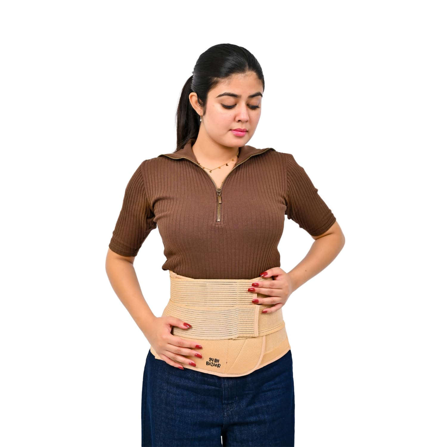 24 BH BAZAAR - Size - M (41") - Beige - Postpartum, Abdominal & Maternity Belt, Pregnancy Belt for Women - Belly & Tummy Slim, Back Pain Relief for Men & Women-image-18