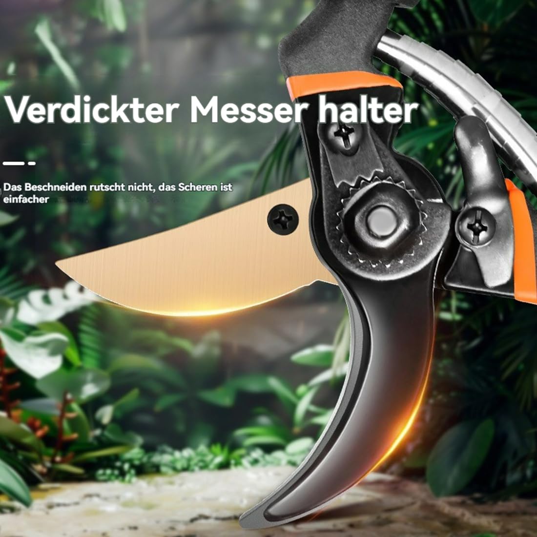 GardenCutter Pro, Hochleistungs-Gartenschere, Gepolsterter Komfortgriff mit SK5-Stahlklingen, Scharf und Rostfrei, für das Schneiden Harter Holzarten Wie Buche Oder Eiche (3pcs)