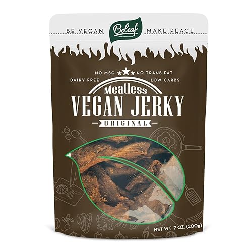Miniatura 1 de BELEAF Original Vegan Jerky  Cecina a base de plantas similar a la carne ahumada, delicioso sustituto de carne, bajo en carbohidratos, sin OMG, sin