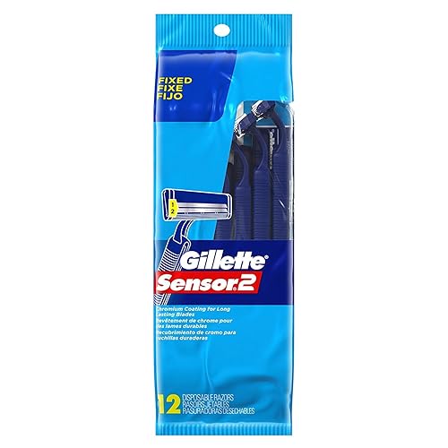 Gillette Maquinillas de afeitar desechables Lubrastrip Sensor 2, 12 unidades, paquete de 2