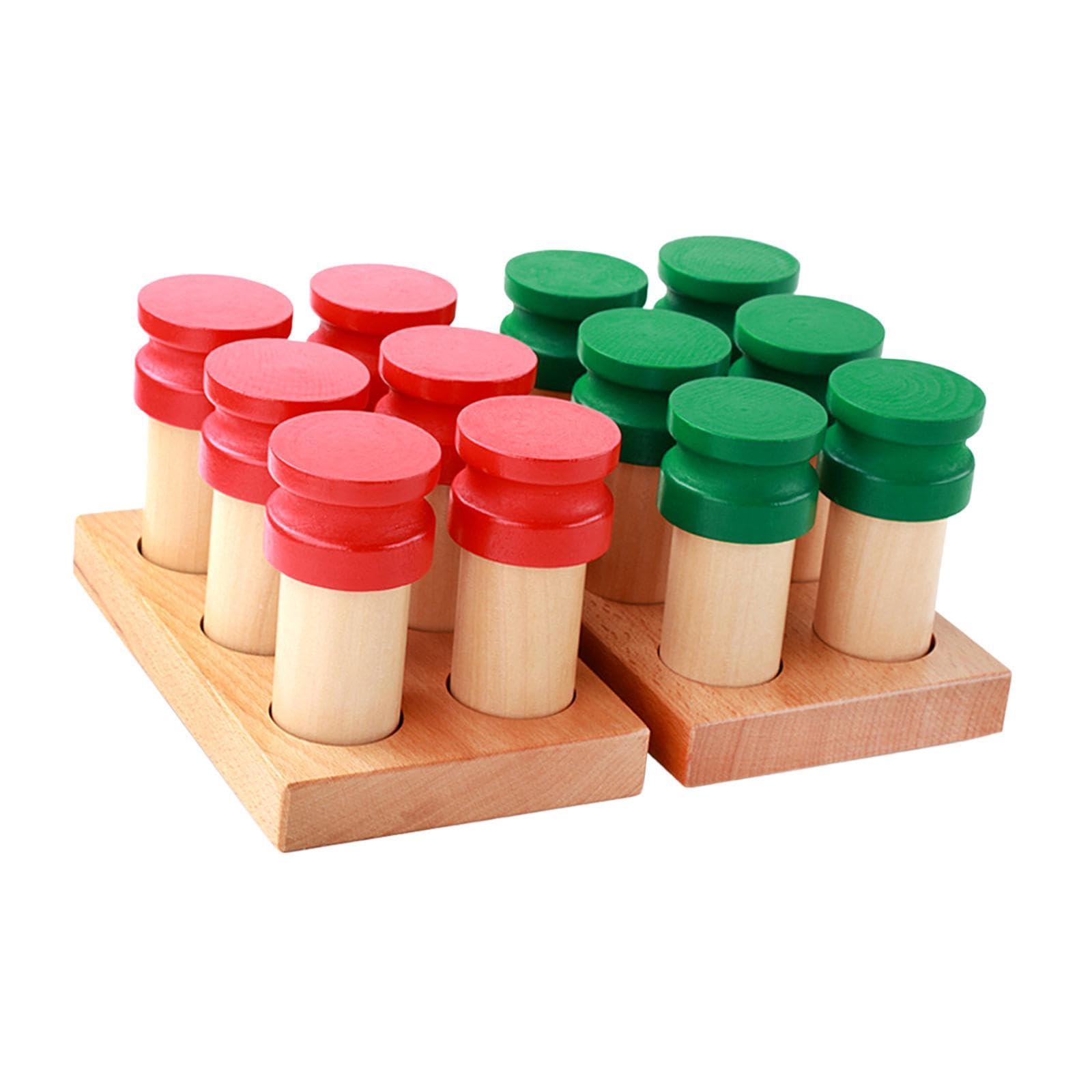 Juguete Sensorial para Niños Que Incluye Botellas Perfumadas Y Base de Madera: Material Educativo Que Fomenta El Reconocimiento de Olores Y La Concien