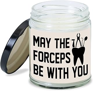 MEDROC Dental Candle May The Forceps Be with You Funny Gift for Dental Coworker, Birthday Christmas Dental Week Gift for Female Male Dental Assistant Hygienist Dentist Home Decor