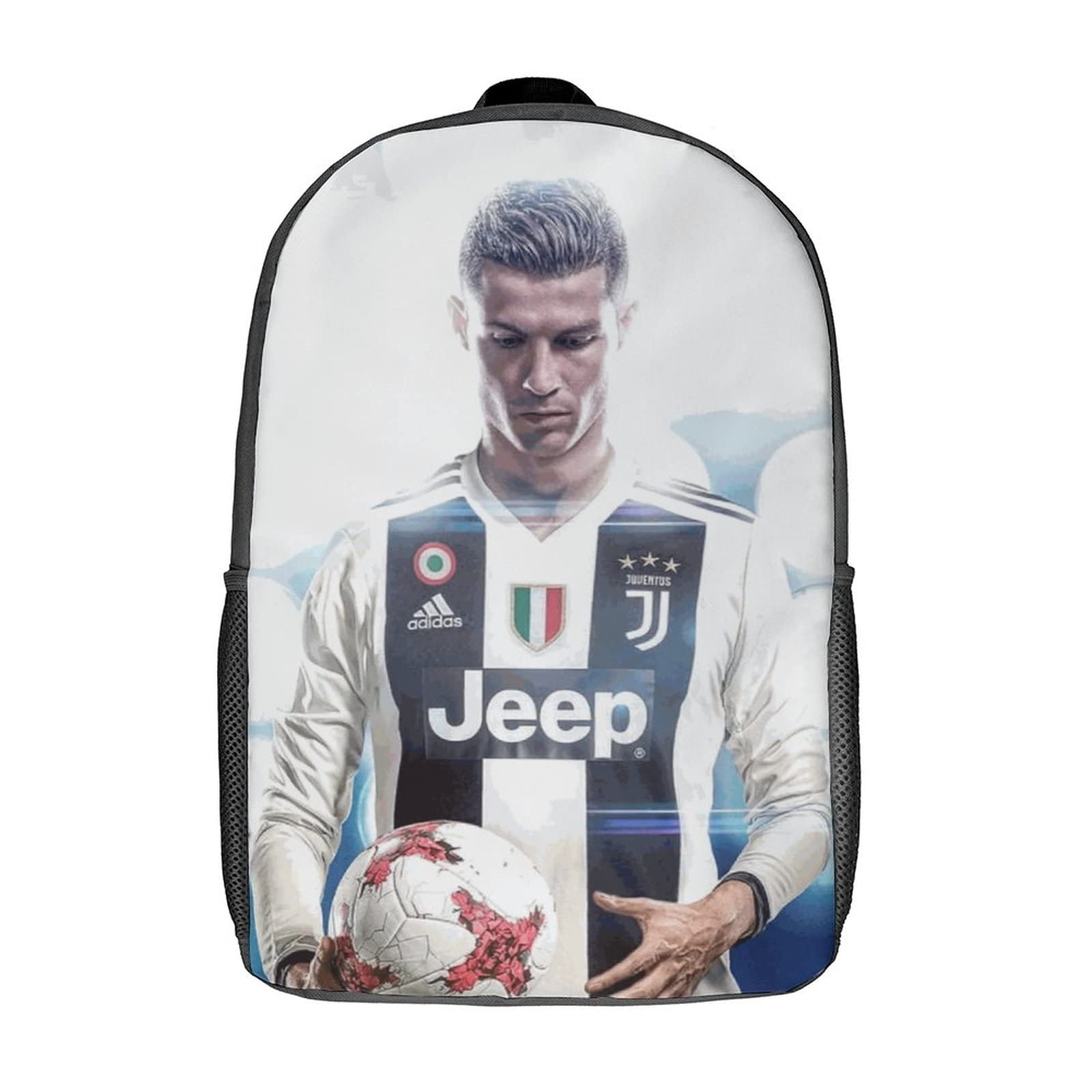 GENBAKRonaldo Backpack School Bag Rucksack For Girls Boys Football Player Backpacks Large Capacity Kids Back Pack Lightweight School Bags For Children Students 17inch