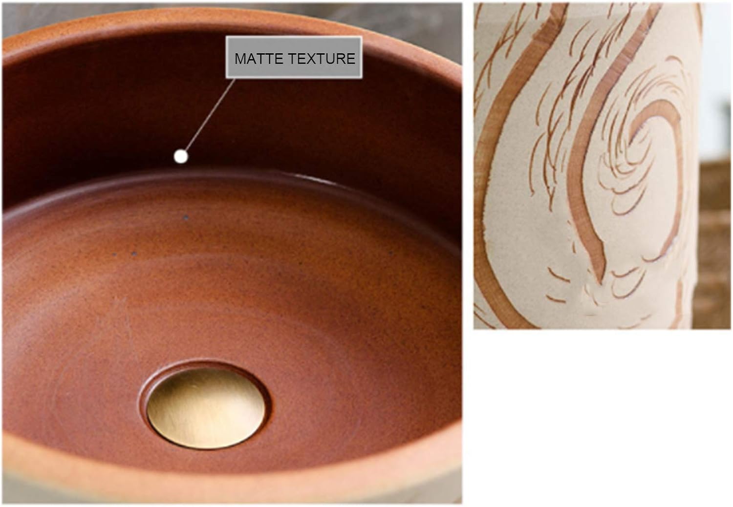 Ceramics Pedestal Bathroom Sink, Siamese Wash Basin with Faucet Holes Fixtures for Bathroom, Balcony, Dining Room,C,42x42x83cm (I 42x42x83cm)