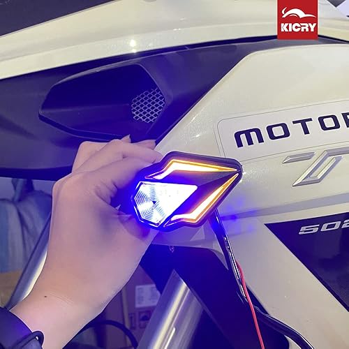 Miniatura 9 de Señales de giro de montaje empotrado para motocicleta, intermitentes secuenciales LED de 3 cables, compatibles con Yamaha YZF R1 R3 R6 R6S FJ 09 FZ
