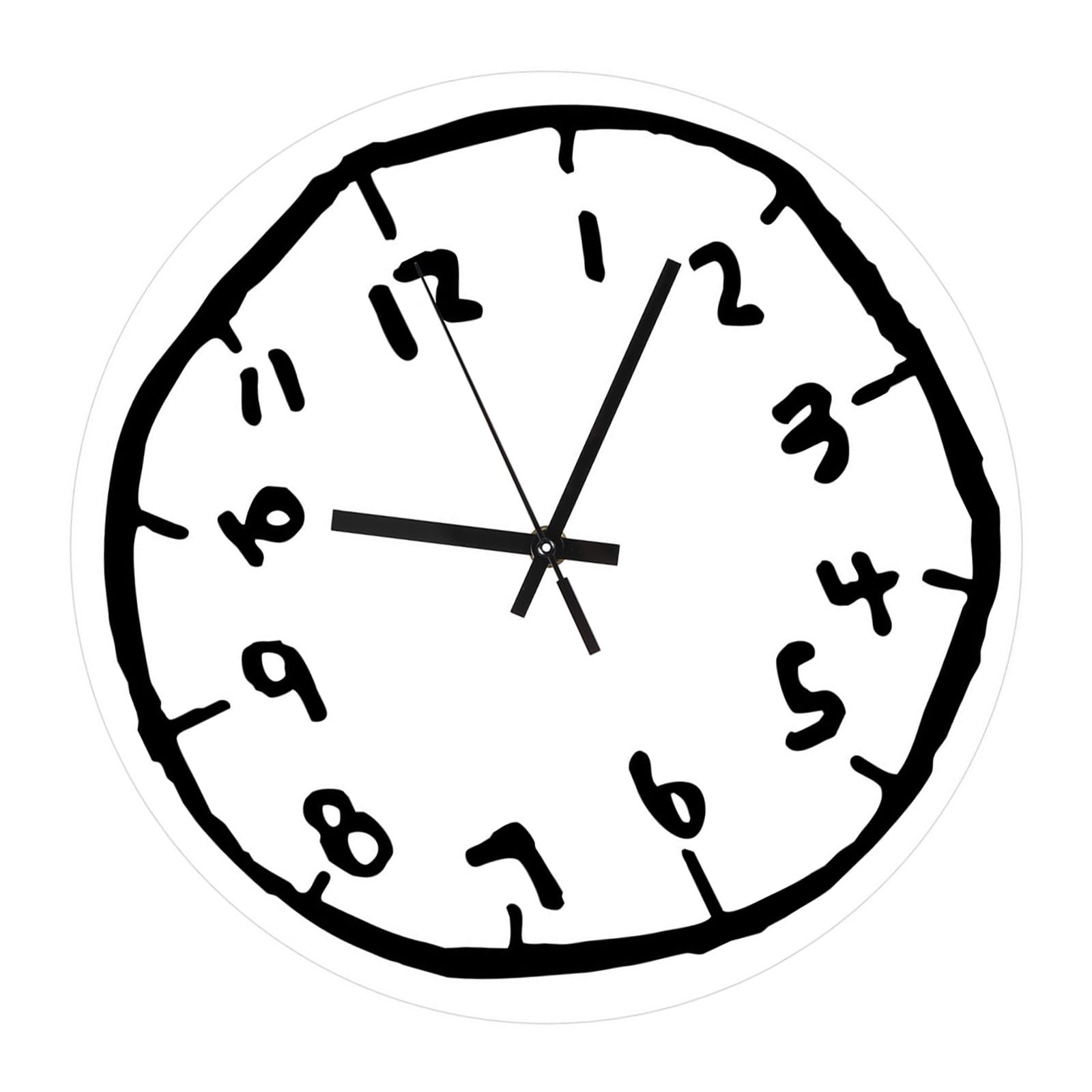 YWLUUOO Minimalists Graffitis Number Wall Clock Acrylic Silents Operations for Home Decoration Silents Operations Wall Clock