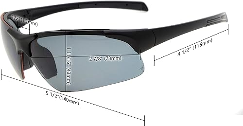 Miniatura 6 de Eyekepper TR90 Gafas de sol bifocales sin montura irrompibles para deportes de béisbol, correr, pesca, conducción, golf, softbol, senderismo, Lente
