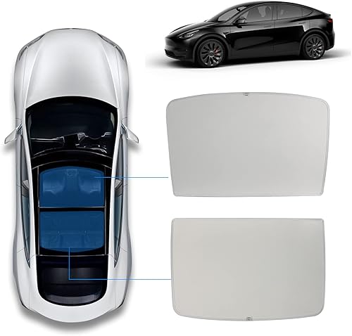 Topfit Parasol para el modelo Y, aislamiento de la ventana del techo, protección contra los rayos UV, parasol para Tesla Modelo Y bloqueo de calor