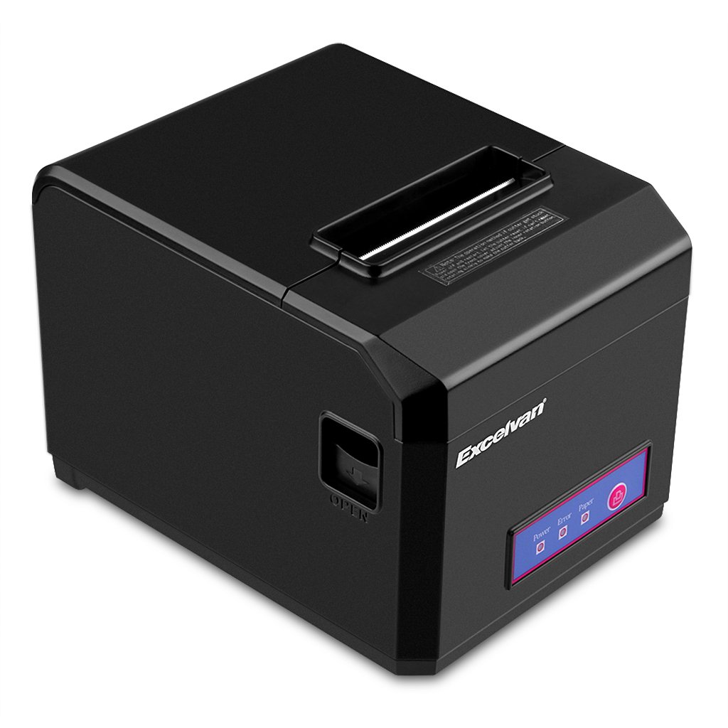 Excelvan Bluetooth 80MM Taglio Automatico Stampante Termica per Ricevute Stampanti a Matrice per Android, Windows, IOS