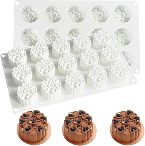 Miniatura 6 de Molde de silicona para mousse de 15 cavidades antiadherentes, moldes de chocolate con corazón de amor, moldes flexibles para hornear postres,