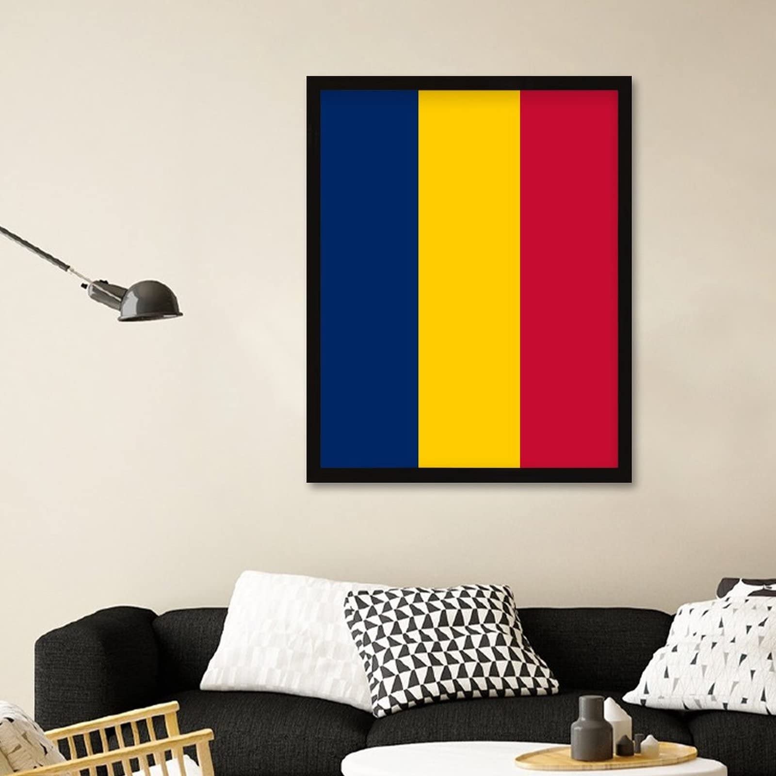 Drapeau du Tcha, art encadré, planche en bois personnalisée pour mur, maison, cuisine, ferme, 40,6 x 50,8 cm