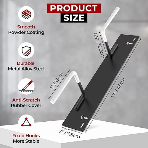 Miniatura 5 de Soporte de pared para bicicleta de neumáticos gruesos, almacenamiento de bicicleta de neumáticos gruesos para garaje, ganchos de montaje en pared