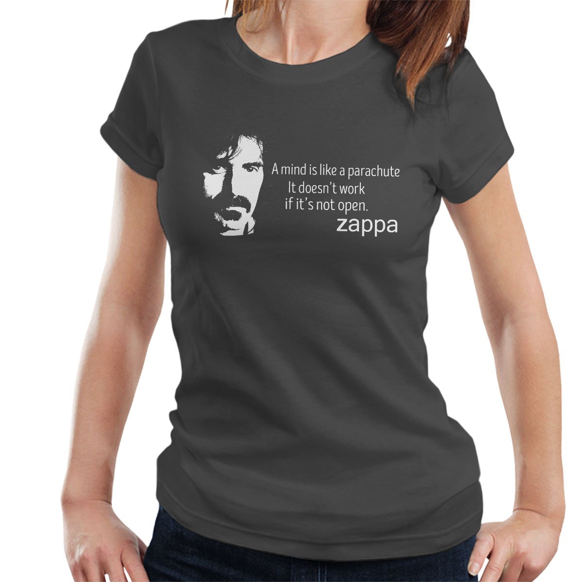 Cloud City 7 Women's Charcoal Frank Zappa T-Shirt