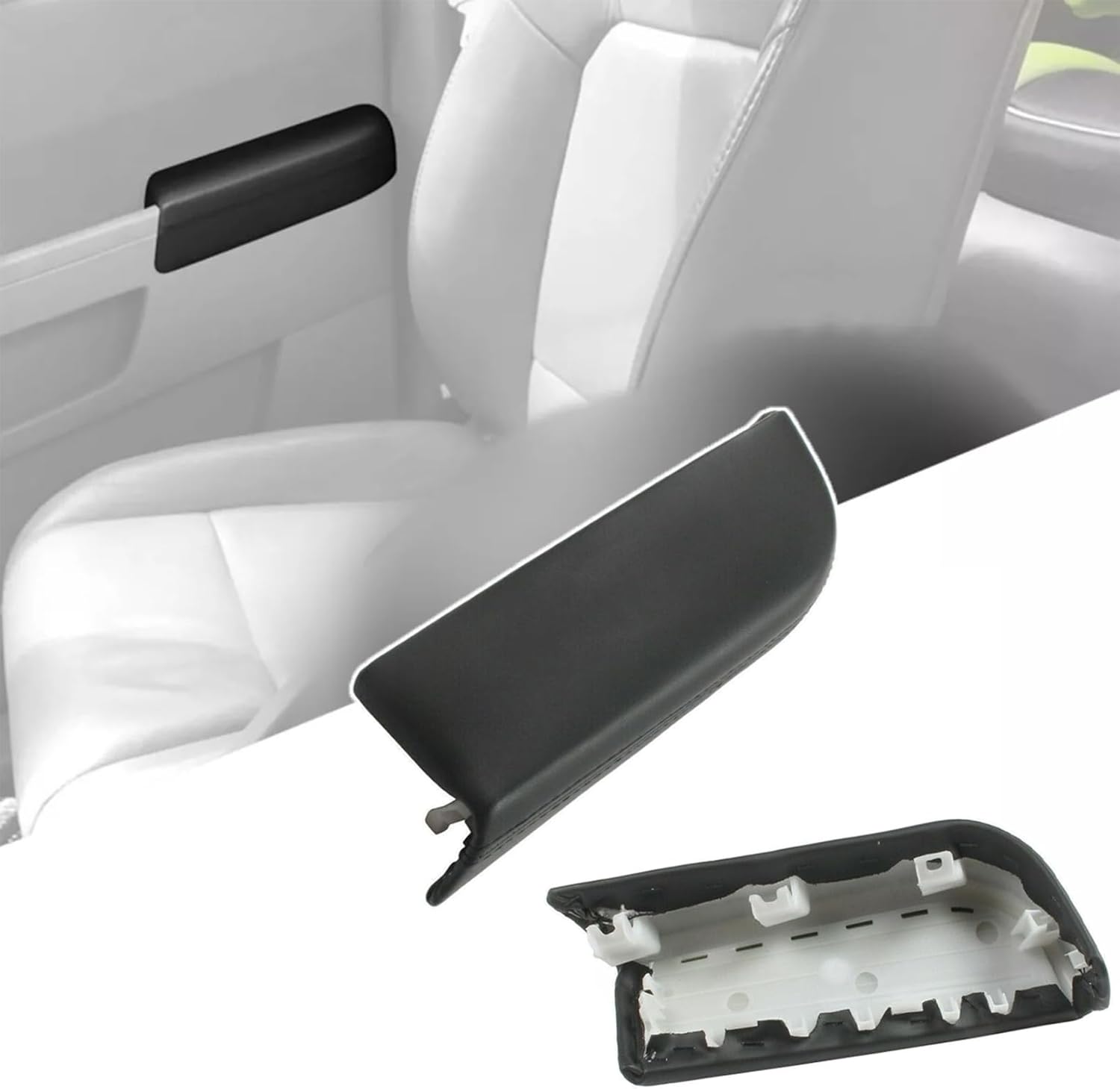 Left Side Leather Door Panels Lid Armrest Cover Black Fit for Honda Pilot 2009-2015 Interior Accessories (with Back Base)