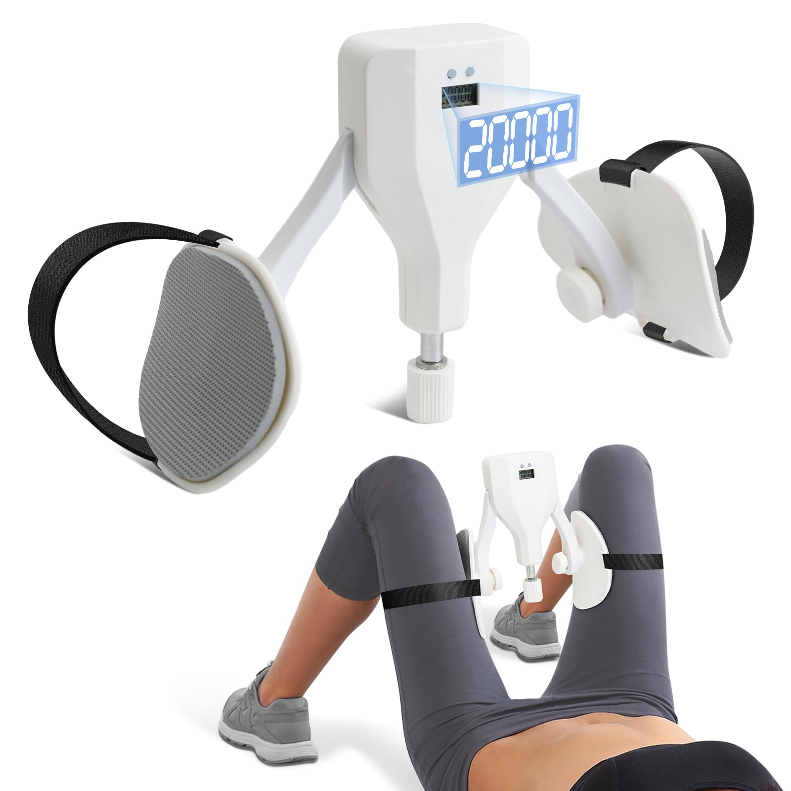 Thigh Exerciser - Adjustable Thigh Exerciser for Women & Men, Pelvic Floor Exercise Devices, Kegel Exerciser, Easy to Use at Home, Office, Travel, Gym