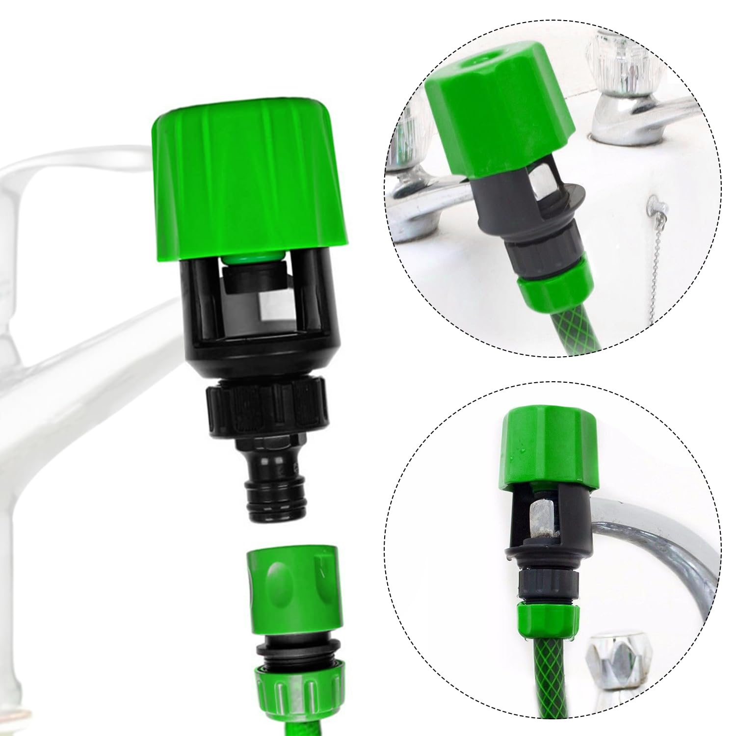 Lot de 2 raccords pour robinet de cuisine, robinet d'évier, raccord de robinet d'irrigation de jardin, adaptateur de tuyau d'évier