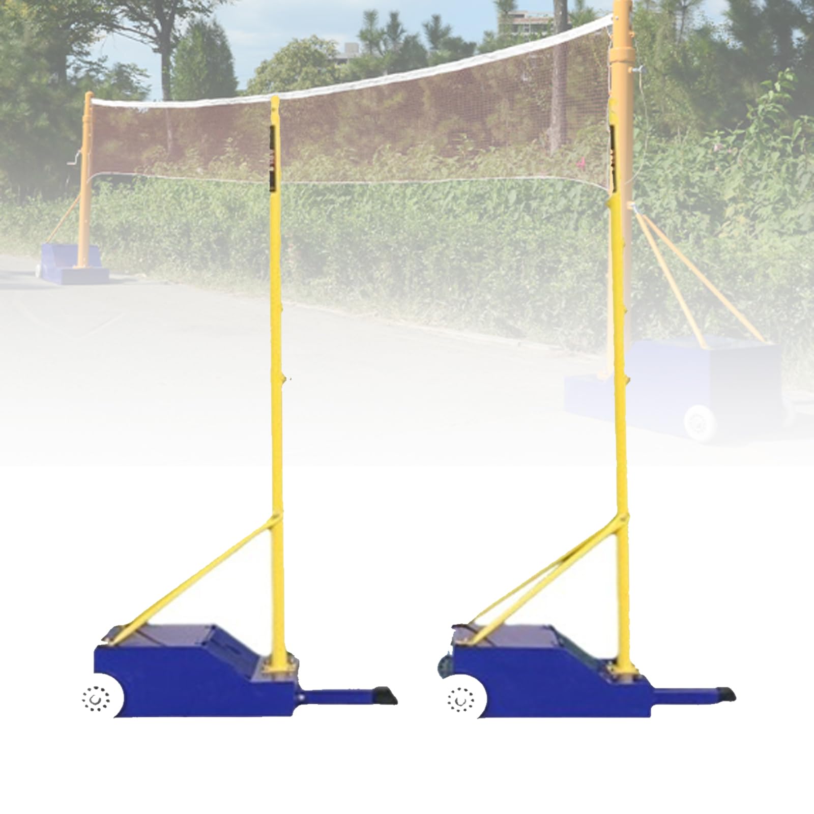 Poteaux de badminton et volley-ball réglables avec base lestée extérieure mobile - 8