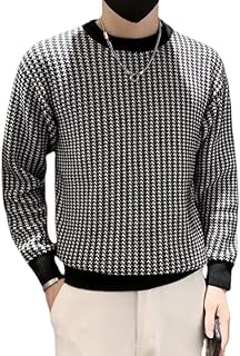 [BWGHBH] ニットセーター メンズ クルーネック ジャカード編み 長袖 ニット セーター トップス 防寒 暖かい あったか 秋 秋冬 秋服 通学