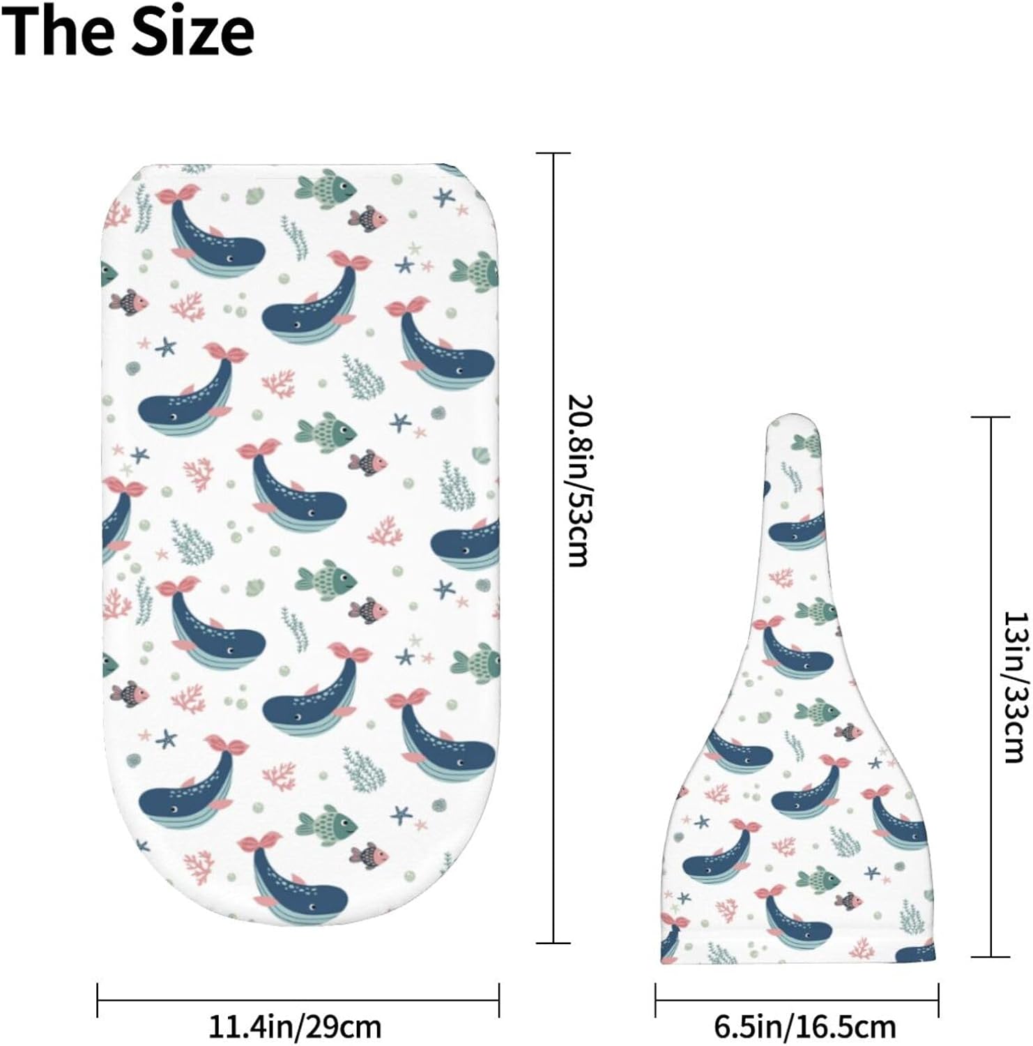 Cute Whale Baby Stuff Swaddle Blanket with Beanie Set, Fishes Ocean Newborn Blanket Swaddle Sack for Girls Boys - Image 4