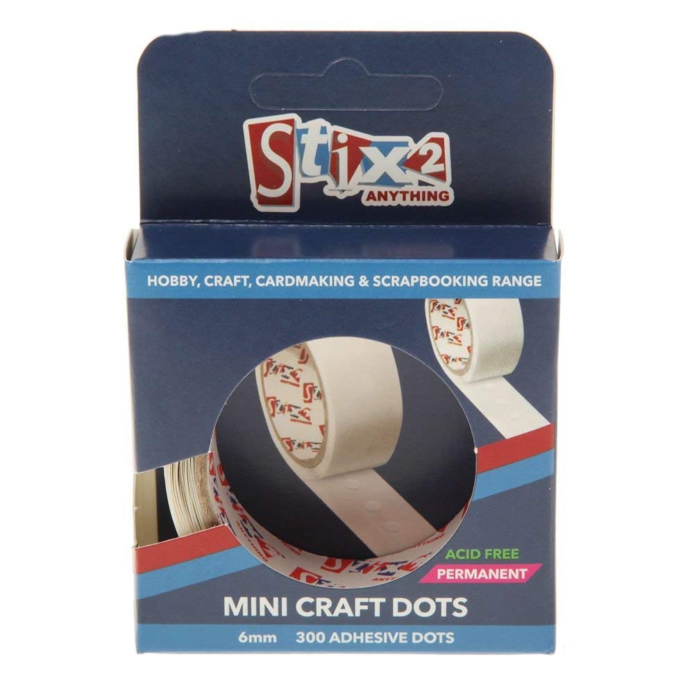 300 MINI 6mm PERMANENT CRAFT DOTS ROLL ACID FREE GLUE HOBBY ADHESIVE STIX2 57115
