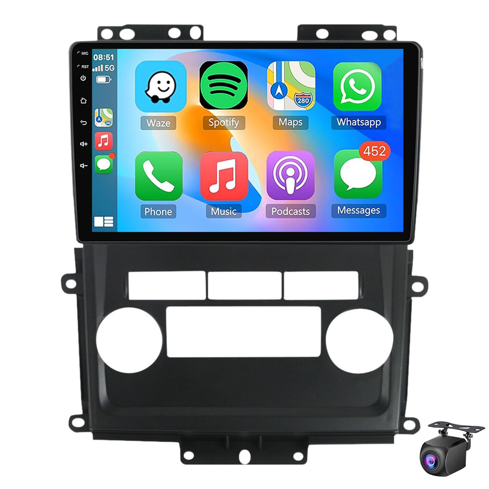 Android 15 Car Stereo For Ni-ssan Frontier 2009-2012 With Wireless CarPlay Android Auto,9'' Touch Screen Car Radio With Bluetooth GPS Navigation WiFi FM/RDS DSP EQ SWC Backup Camera(Size:8Core 4+32G)