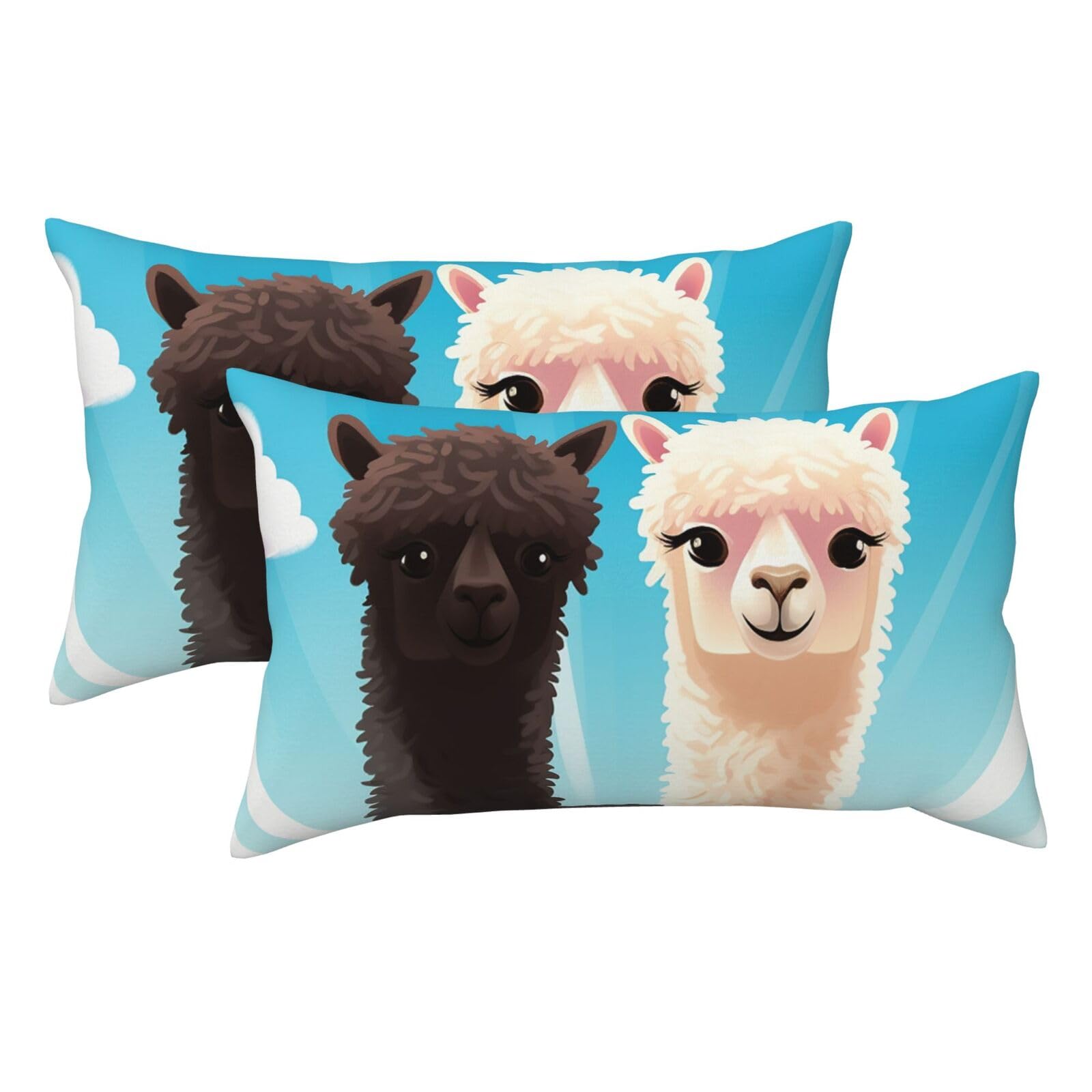 2 Pack King Size Pillow Cases for Hair and Skin Soft Breathable Pillow Case Covers with Hidden Zipper Alpaca Pillowcase 20x36 Inches Pillow Covers for Sleeping Gift