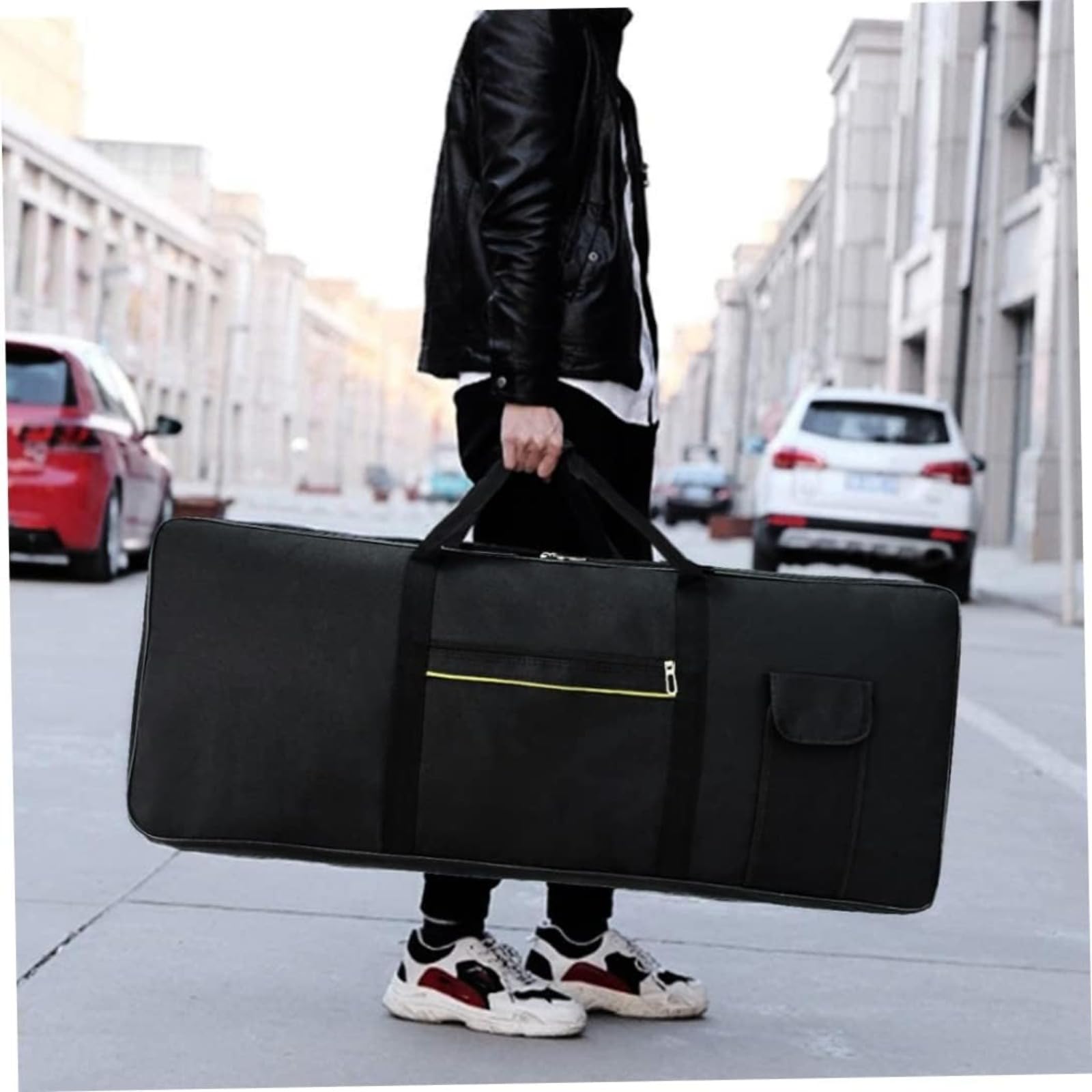 Générique Borsa Tastiera 76 Chiave Portatile Portatile Elettronica Pianoforte Riempito Tastiera di Trasporto Bagure di Stoccaggio Borsa 120x40x15cm