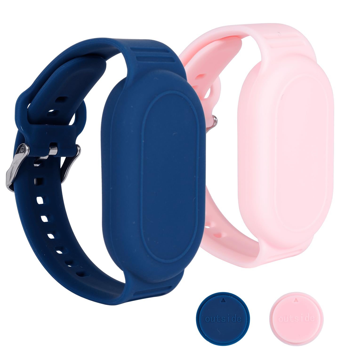 2szt do Samsung Galaxy SmartTag 2 Wristband, Wodoodporny Silikonowy Pokrowiec Ochronny Ukryty Uchwyt z Pelnym Pokryciem dla Dzieci Osób Starszych Akcesoria Bransoletek (Niebieski, Rózowy)