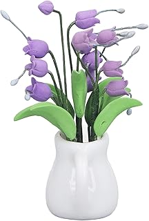Dollhouse Artificial Plant, Mini Lily of The Valley Highly Simulation Photograph Prop 1:12 Miniature Flower Pots Decorations for DIY Enthusiast for Home