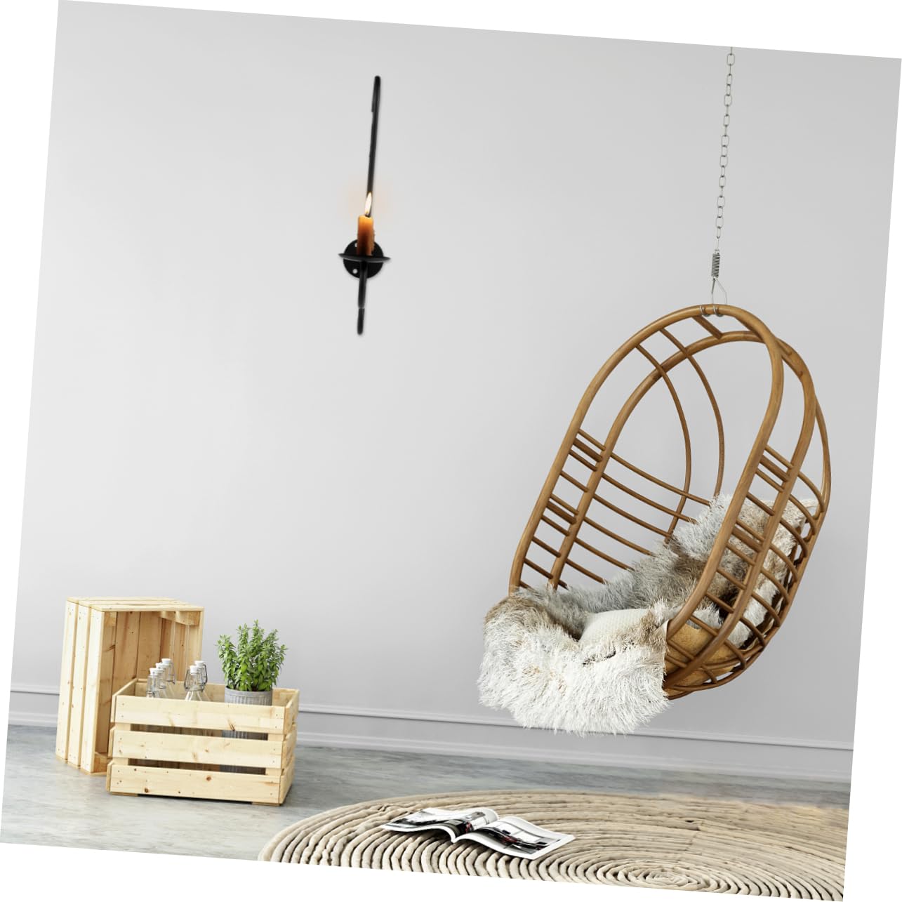 OSOLADY 1pc European Style Iron Wall-Mounted Candlestick Holder Creative Geometric Candle Decor for Home for Living Room Dining Room and Housewarming