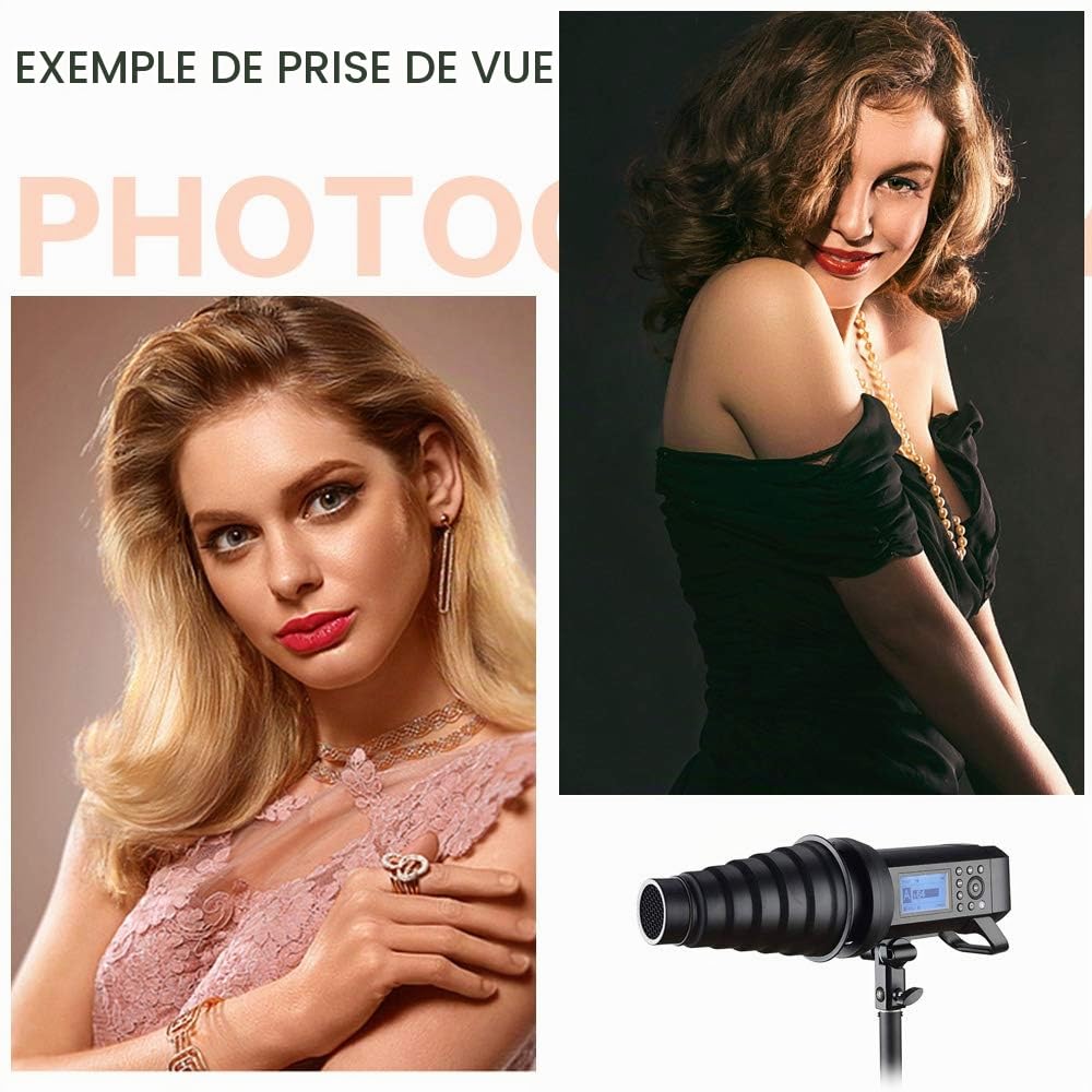 GODOX SN-04 Snoot avec grille nid d'abeille pour Bowens Montage Godox AD400Pro (SN-04 Flash Snoot)
