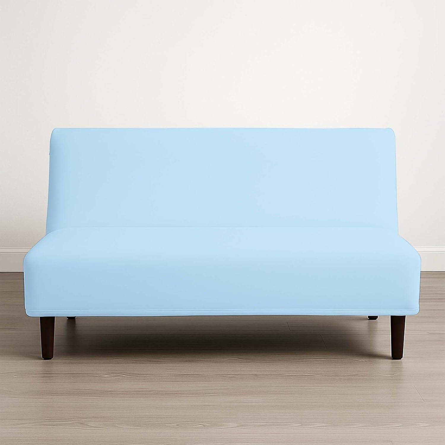 Futon Covers 100% Egyptian Cotton Slipcovers - Foldable Armless Sofa Cover - Full XL (54"x 80"), 8 in Drop Mattress Cover for Sofa Bed - Zipper Closure Couch, Light Blue